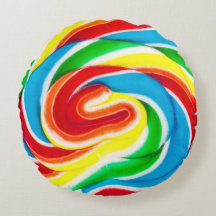 swirl lollipop round pillow