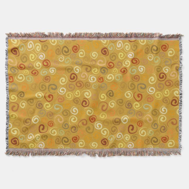 swirl me gold throw blanket (Front)