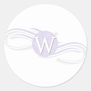 Swirl Monogram W Classic Round Sticker