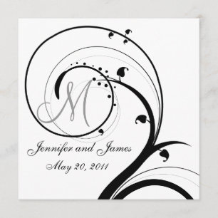 Swirl Monogram Wedding Save the Date Back View