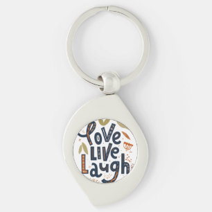 Swirl of Joy - Love, Live, Laugh Key Ring