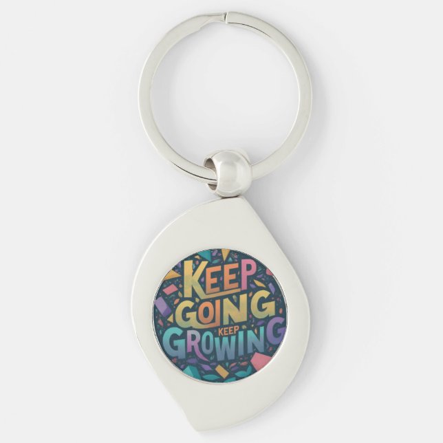 Swirl of Progress: Keep Going, Keep Growing Key Ring (Front)