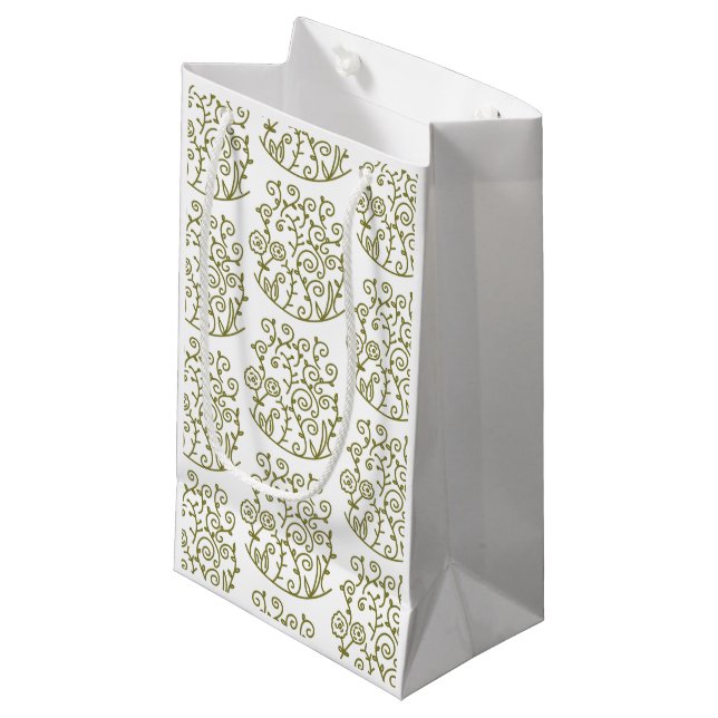 swirl organic patterned small gift bag (Front Angled)