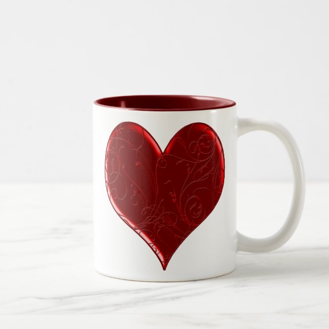 Swirl Overlaid Heart Mug (Right)