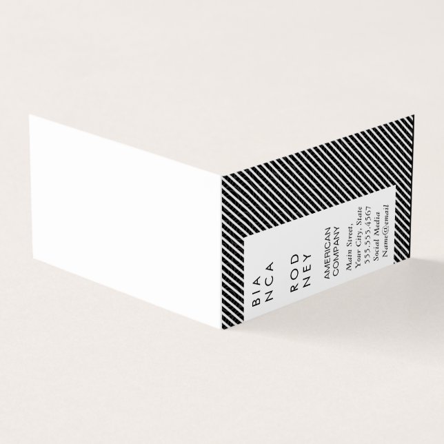 Swirl Pattern and Stripes Business Card (Outside)