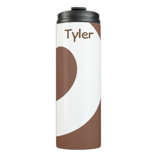 Swirl Pattern Brown and White Thermal Tumbler