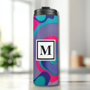 Swirl Pattern Monogram Thermal Tumbler