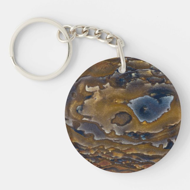 Swirl Pattern On Jasper Slab Key Ring (Front)