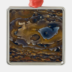 Swirl Pattern On Jasper Slab Metal Ornament