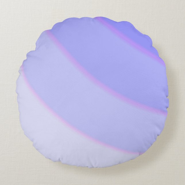 Swirl pattern Pastel Lilac Pink Purple  Round Cushion (Front)