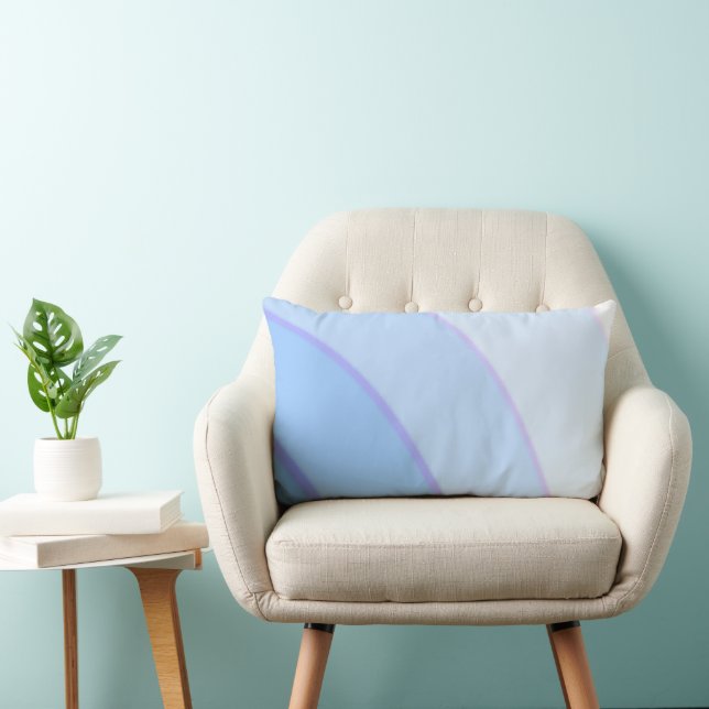 Swirl pattern Pastel Ombre Blue  Lumbar Cushion (Chair)