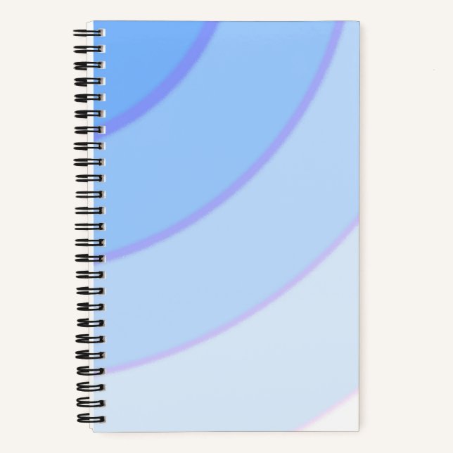 Swirl pattern pastel ombre blue  notebook (Front)
