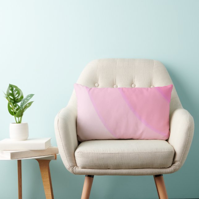 Swirl pattern Pastel Ombre Pink Lumbar Cushion (Chair)