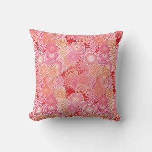 Swirl pattern, pink, coral, peach and cream cushion