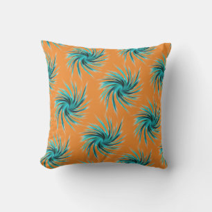 Swirl Pattern - Teal Green Blue Orange Yellow Cushion