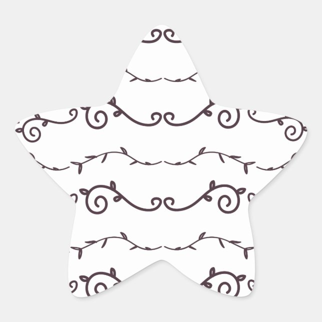 swirl patterned star sticker (Front)