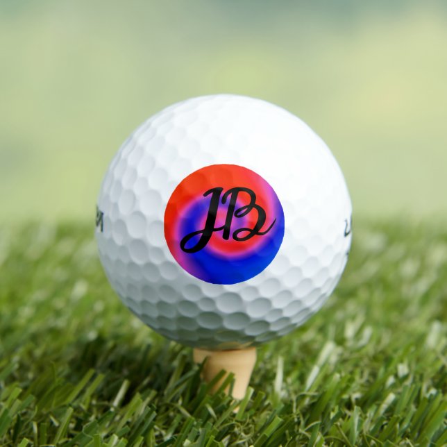 Swirl Red Blue Golf Balls (Insitu Tee)