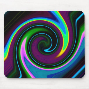 Swirl Retro Blue Mouse Pad