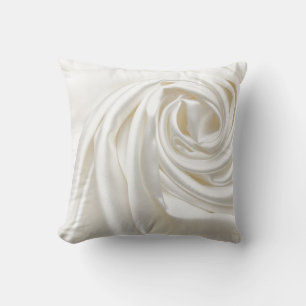 swirl satin white wedding chic textile silk style cushion