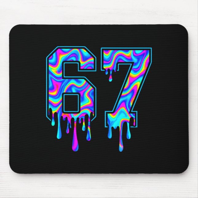 Swirl Six Seven Drip 6 7 Meme Gen Alpha Slang  Mouse Pad (Front)