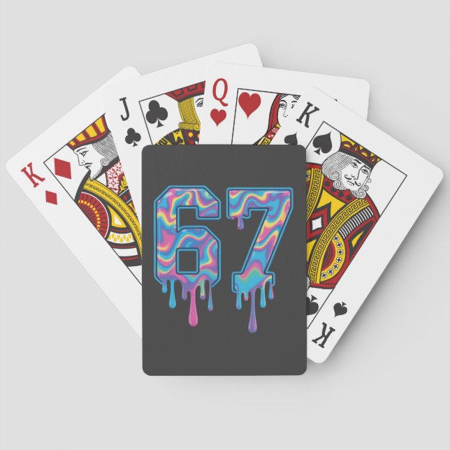 Swirl Six Seven Drip 6 7 Meme Gen Alpha Slang  Playing Cards (Back)