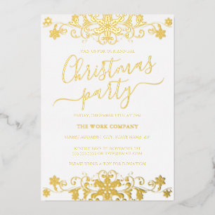 Swirl Snowflake White Corporate Christmas Party 