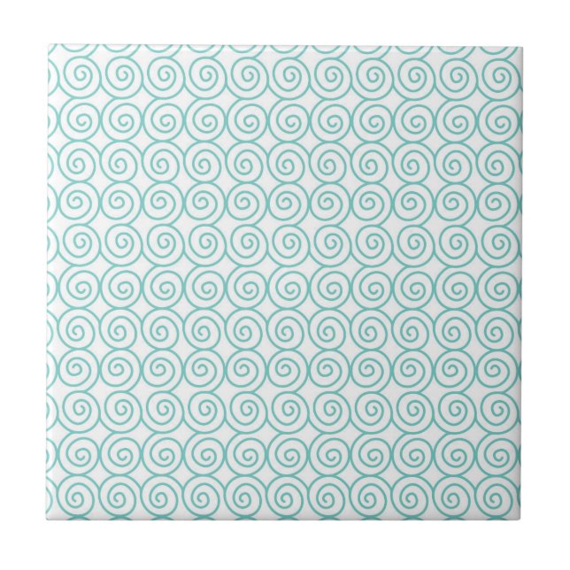 Swirl Spiral Sea Waves Beach Lover Summer Season Ceramic Tile (Front)