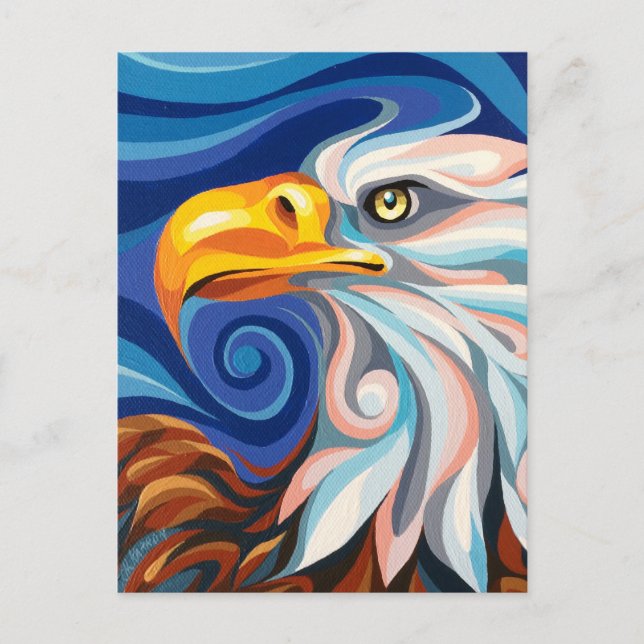 Swirl Spirits Eagle Postcard Spirit Power Animal (Front)