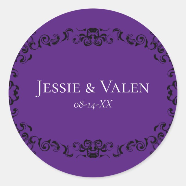 SWIRL TEMPLATE CLASSIC ROUND STICKER (Front)