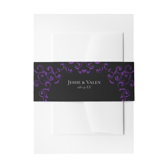 SWIRL TEMPLATE INVITATION BELLY BAND (Front Example)