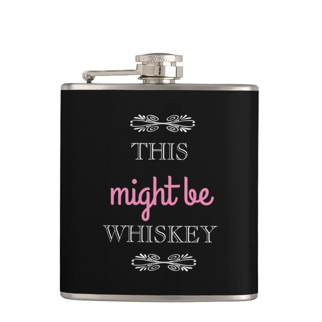 Swirl This might be whiskey Hip Flask (Front)