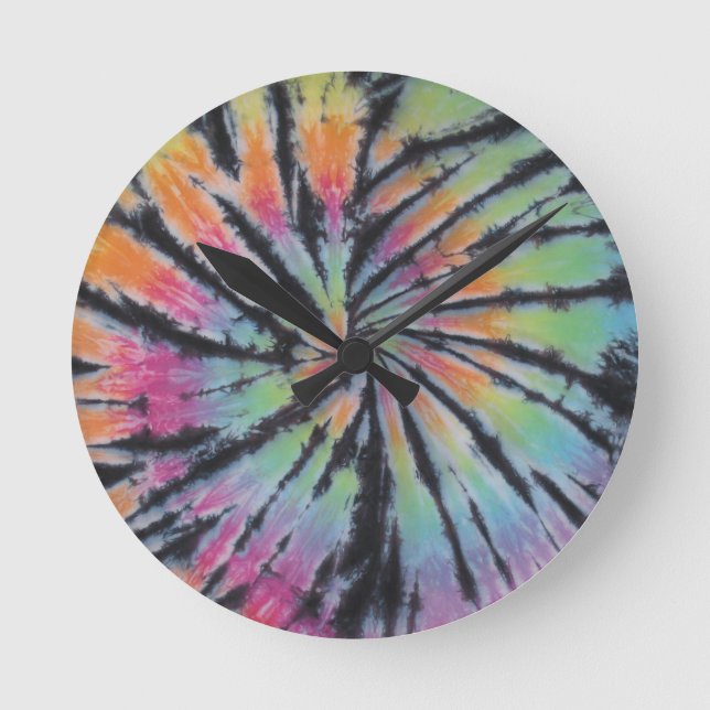 Swirl Tie Dye Round Clock (Front)