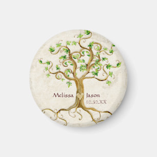 Swirl Tree Roots Antiqued Family Reunion Invite Magnet