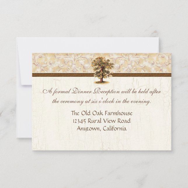 Swirl Tree Roots Antiqued Parchment Wedding Invitation (Front)
