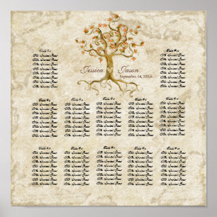 Swirl Tree Roots Antiqued Reception Seating Chart