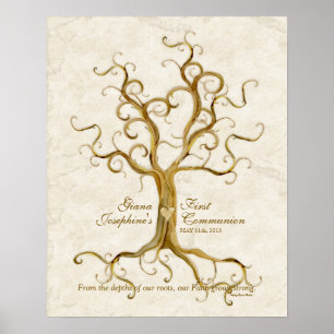 Swirl Tree Roots Antiqued Thumb Print Reception
