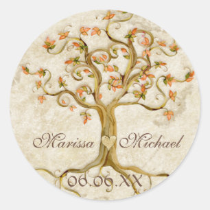 Swirl Tree Roots Antiqued Wedding Matching Seals