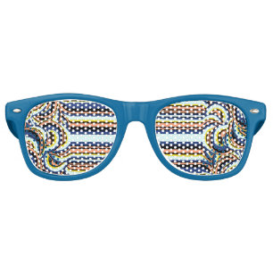 Swirl Wavy Lines Pattern Retro Sunglasses