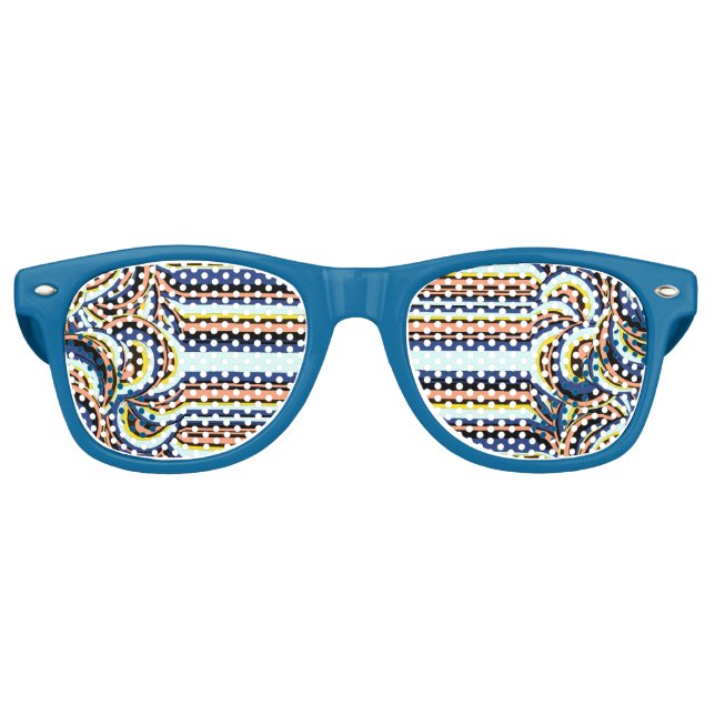 Swirl Wavy Lines Pattern Retro Sunglasses (Front)