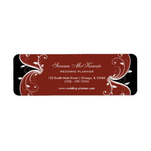 Swirl Wedding Planner Return Address Label