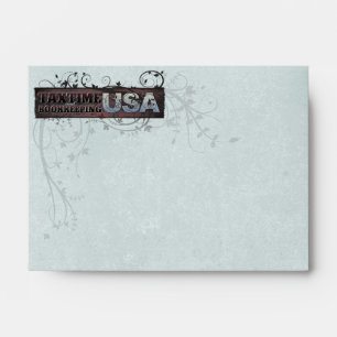 Swirled Vines Envelope with Light Blue Texture