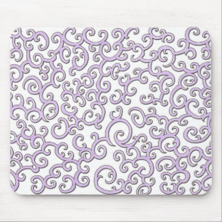 Swirley Purple Doodle Mouse Pad