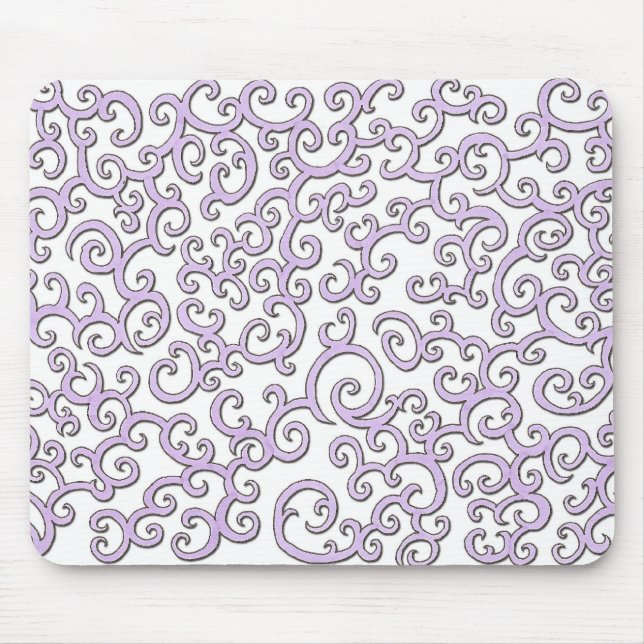 Swirley Purple Doodle Mouse Pad (Front)