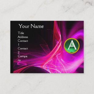 SWIRLGEM MONOGRAM Vibrant black pink purple green Business Card