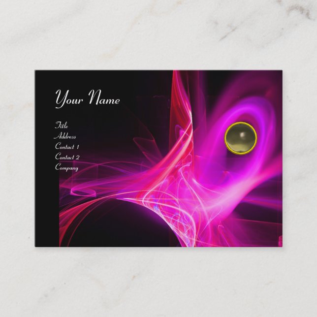 SWIRLGEM MONOGRAM Vibrant black pink red violet Business Card (Front)