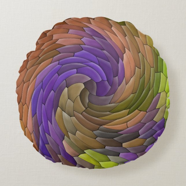 Swirlin' garden..... round cushion (Front)