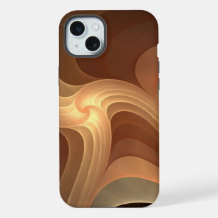 Swirling Abstract Brown Gradient Fractal iPhone Case