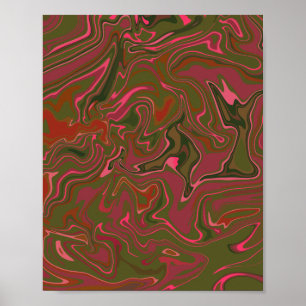 Swirling Abstract Flow – Earthy & Vivid Hues Poster