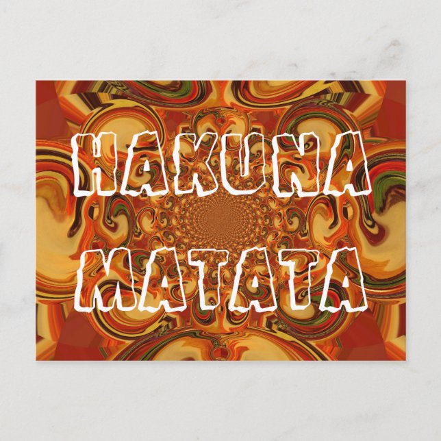 Swirling Abstract  orange, brown, and green tones  Postcard (Front)