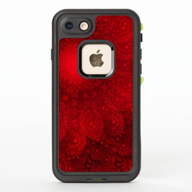 Swirling Abstract Red Daisy LifeProof iPhone Case (Back)